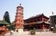 China: The seven storey Han-style Ruyi Pagoda and main hall, Renshou Si (Benevolent Longevity Temple), Foshan, Guangdong Province